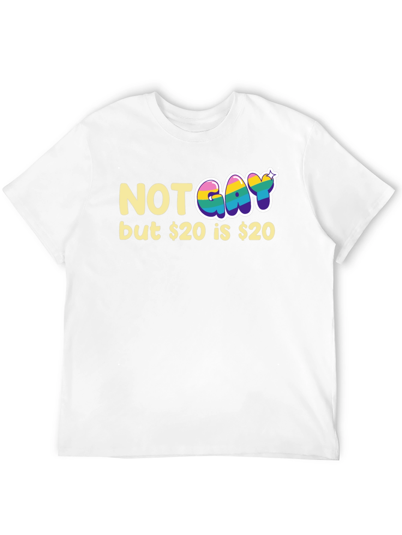 Not Gay but $20 T-Shirt Funny Graphic Tee