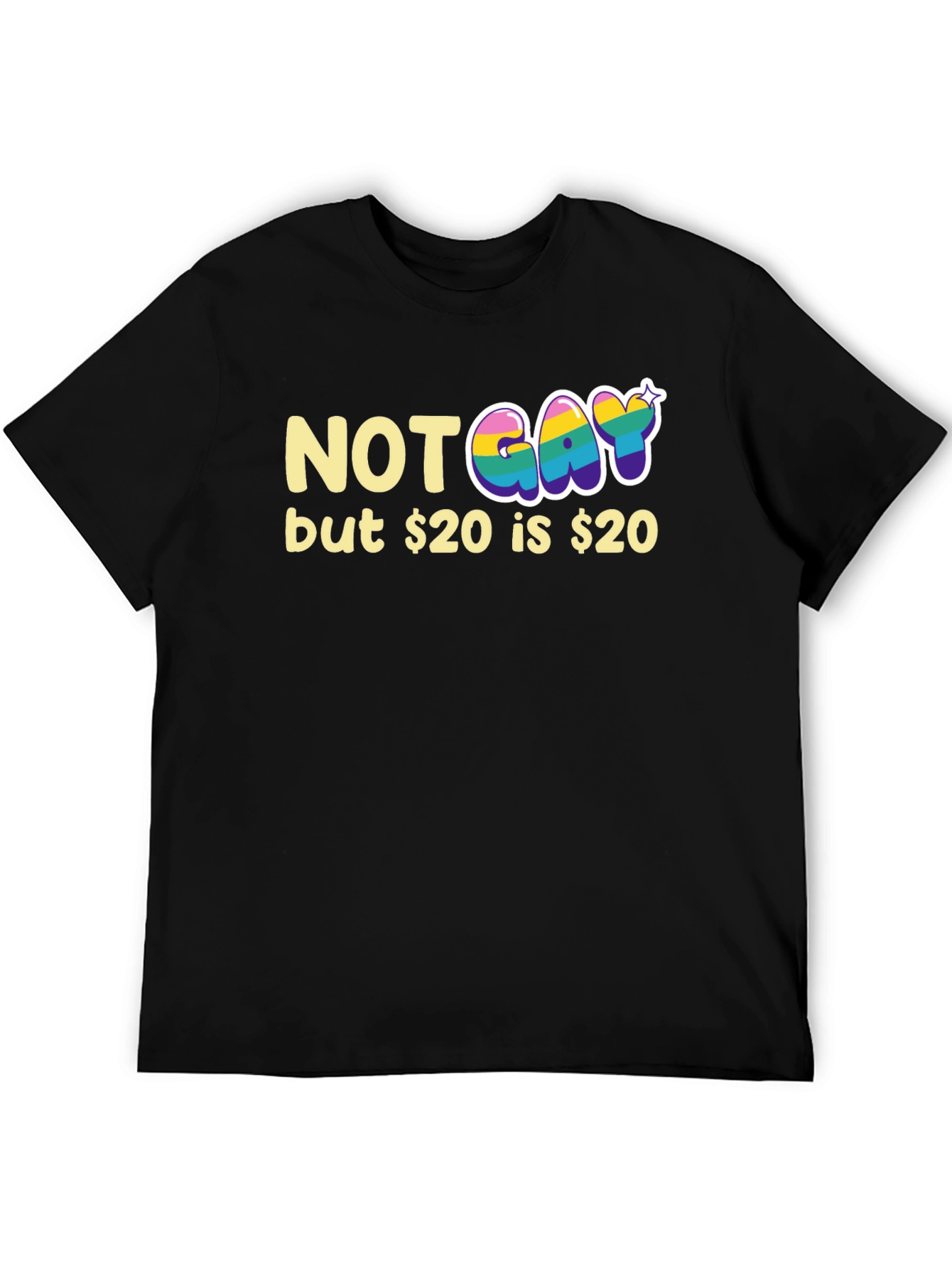 Not Gay but $20 T-Shirt Funny Graphic Tee