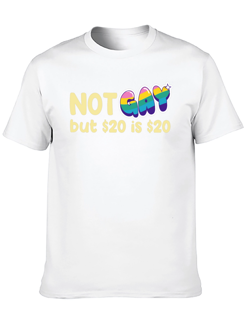 Not Gay but $20 T-Shirt Funny Graphic Tee