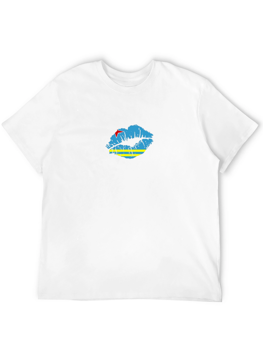 Aruba Flag Lips Black T-Shirt