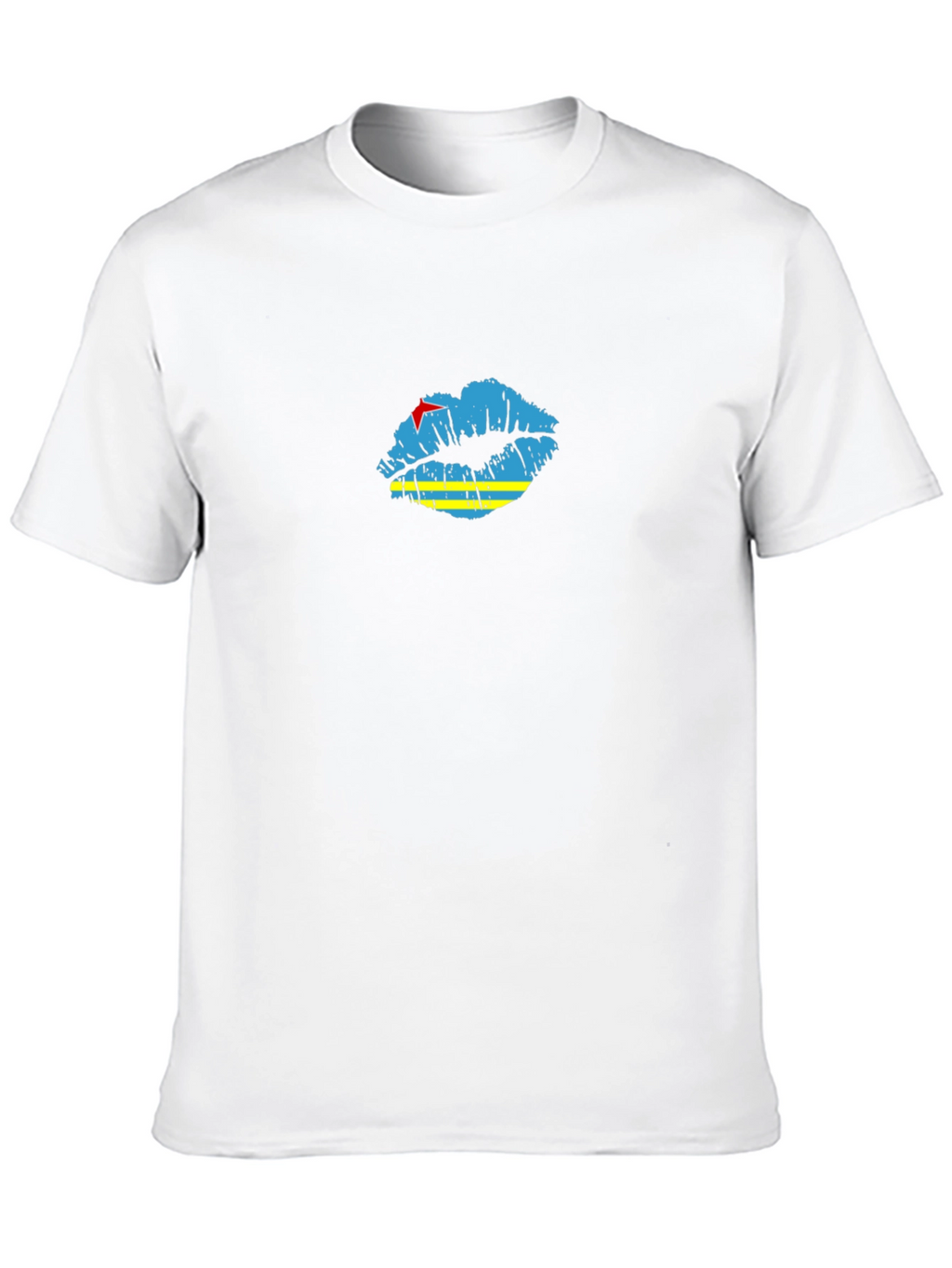 Aruba Flag Lips Black T-Shirt
