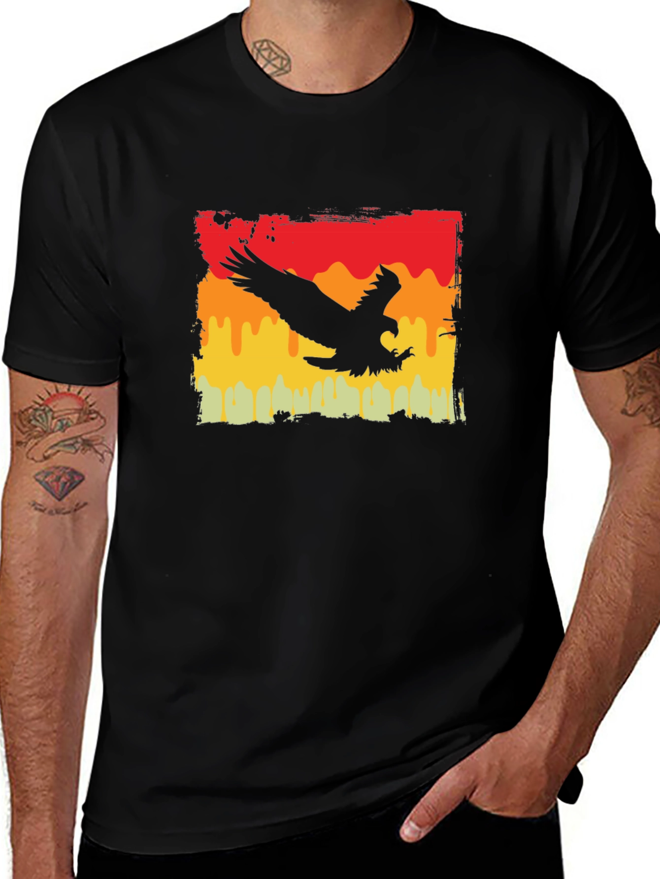 Vintage Eagle Graphic Tee - Black T-Shirt