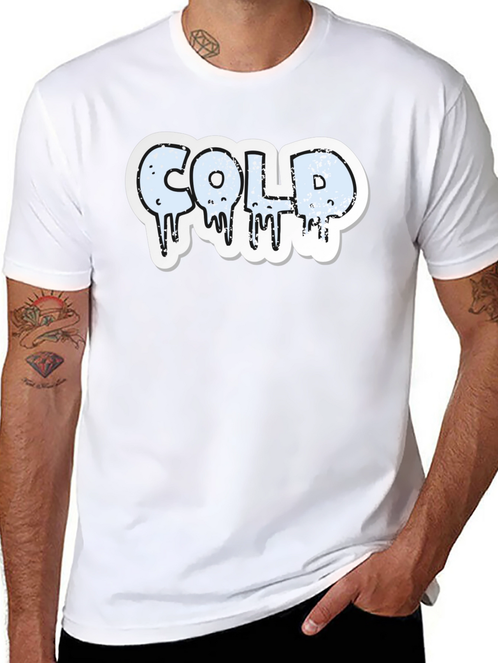 COLD Graphic Print T-Shirt - Mens Black Tee