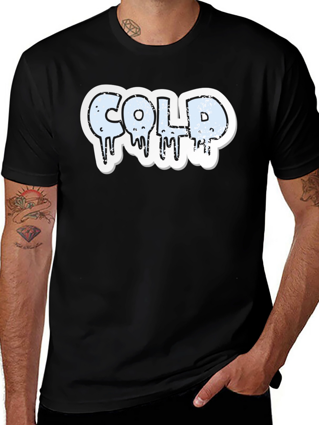 COLD Graphic Print T-Shirt - Mens Black Tee