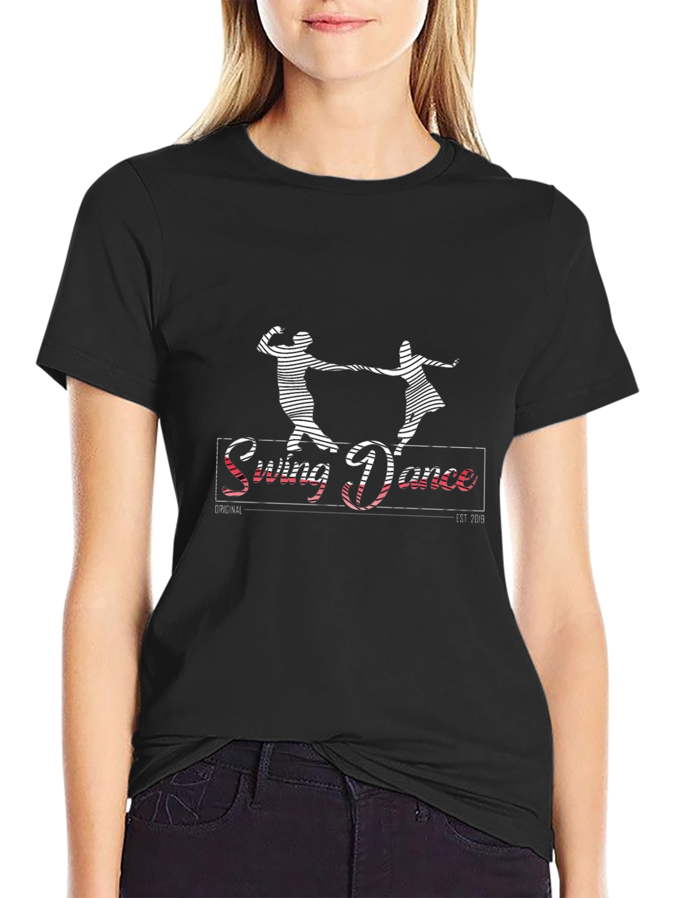 Swing Dance Graphic Tee - Vintage Style Black T-Shirt