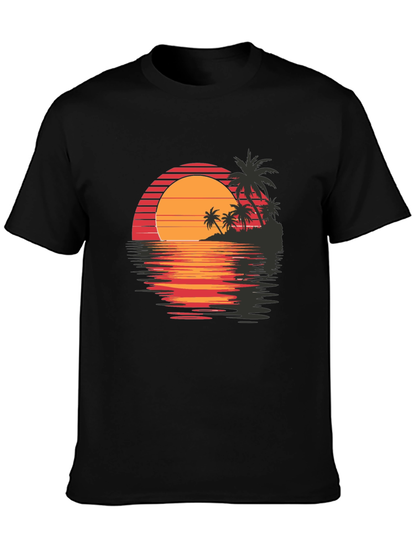 Retro Sunset Palm Tree Graphic Tee