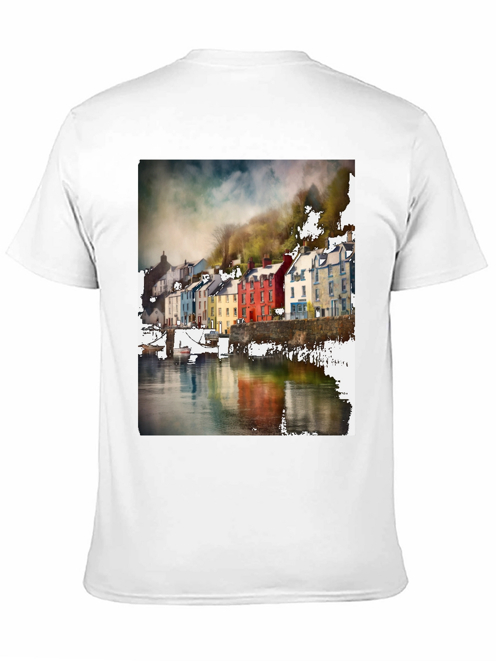 Quayside Houses T-Shirt Black Casual Wear