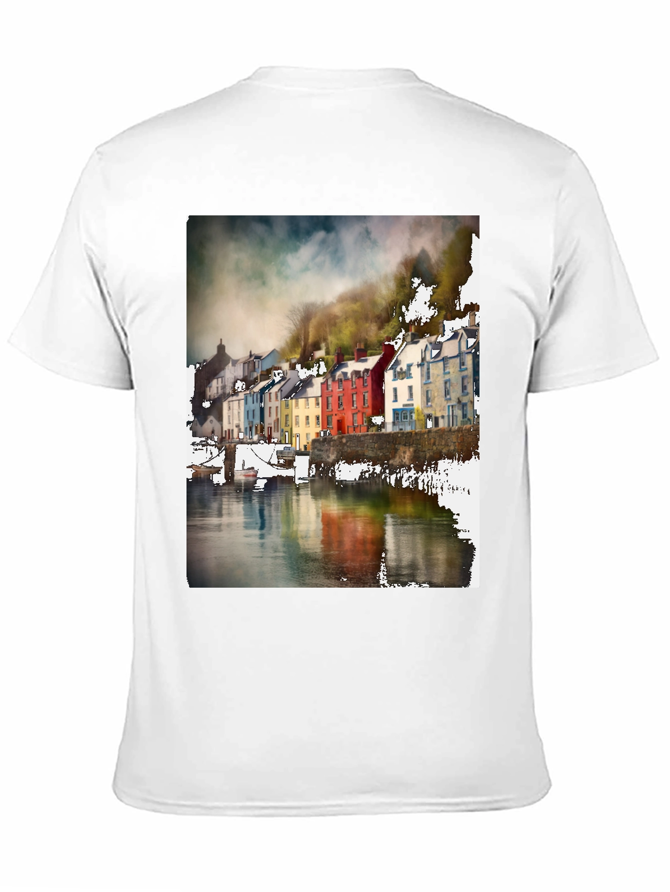 Quayside Houses T-Shirt Black Casual Wear