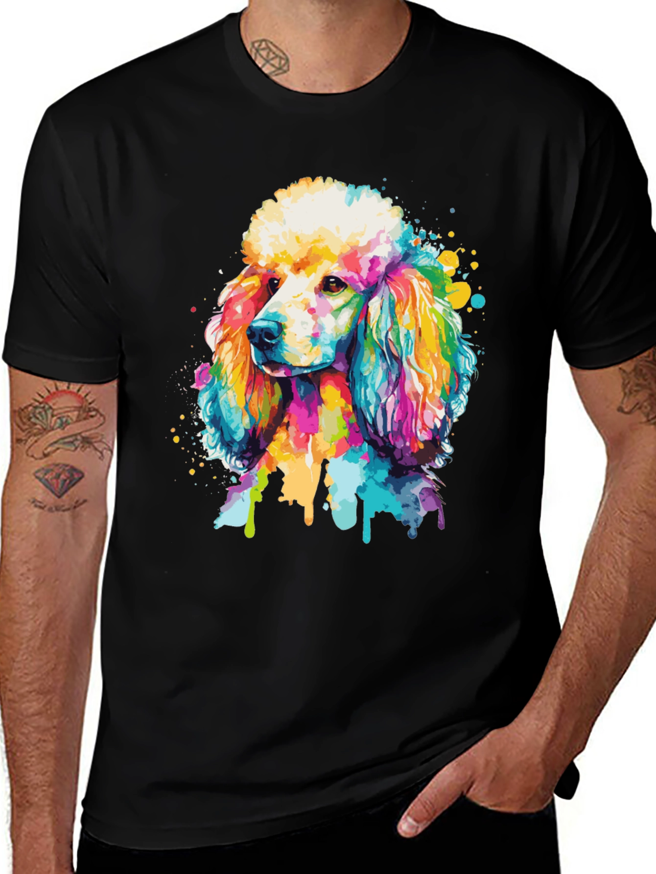Watercolor Poodle Graphic Tee - Stylish Dog Lover Shirt