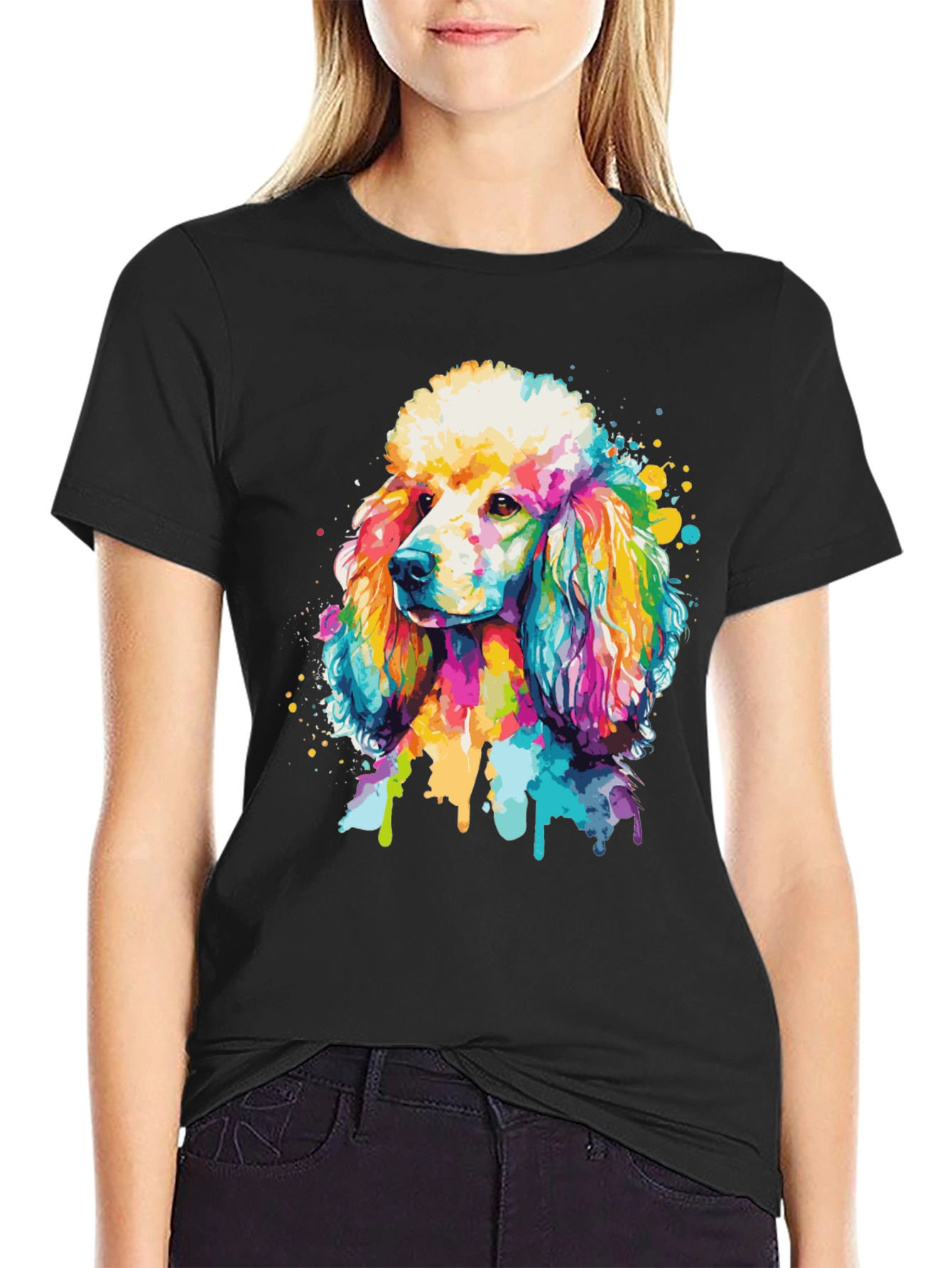 Watercolor Poodle Graphic Tee - Stylish Dog Lover Shirt
