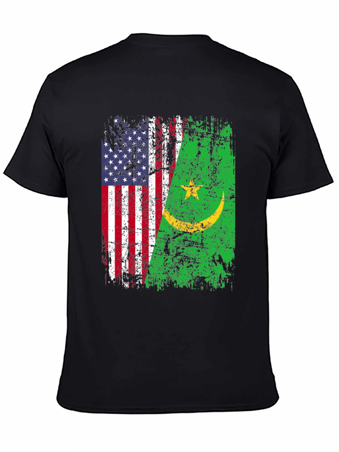 USA Mauritania Flags Graphic T-Shirt
