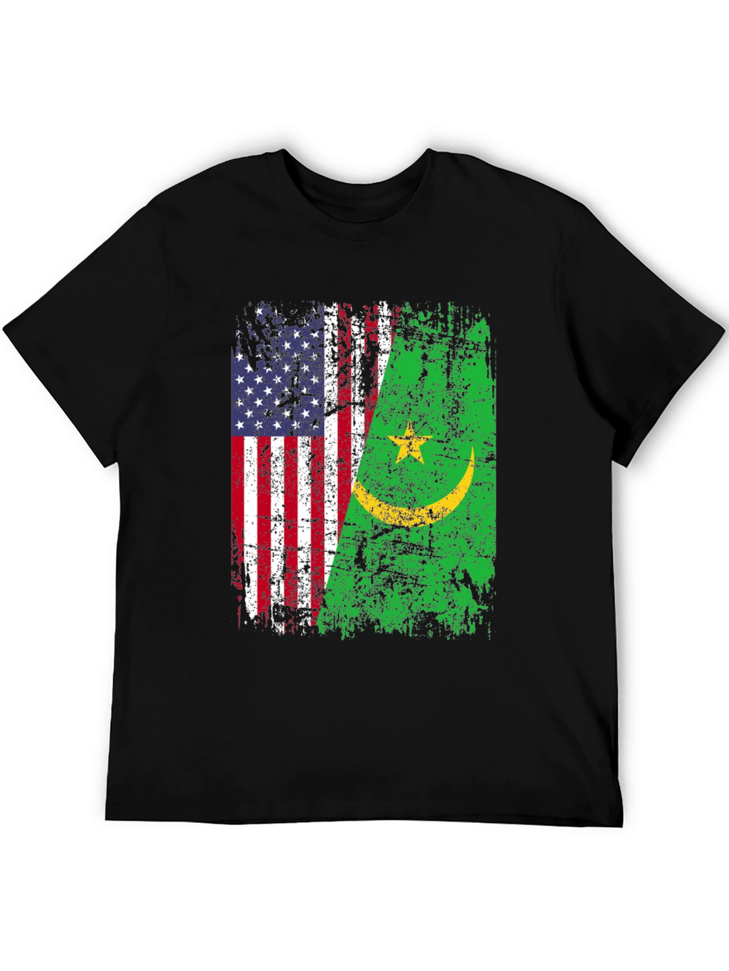 USA Mauritania Flags Graphic T-Shirt