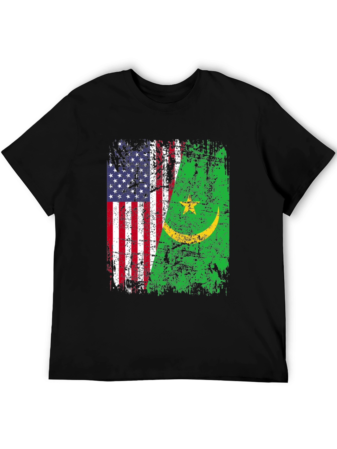 USA Mauritania Flags Graphic T-Shirt