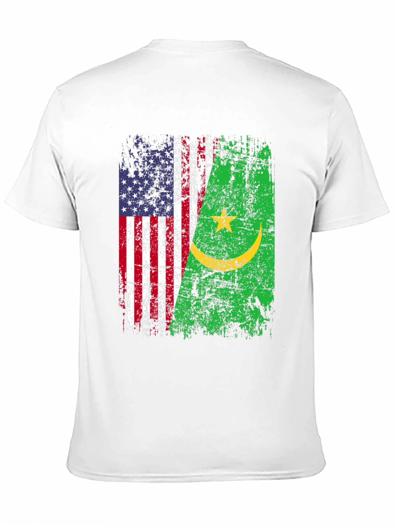 USA Mauritania Flags Graphic T-Shirt