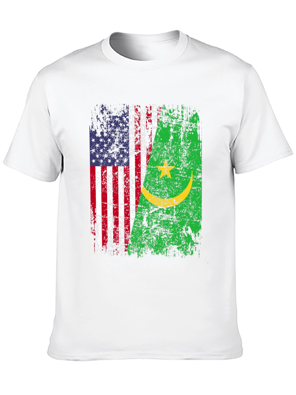 USA Mauritania Flags Graphic T-Shirt
