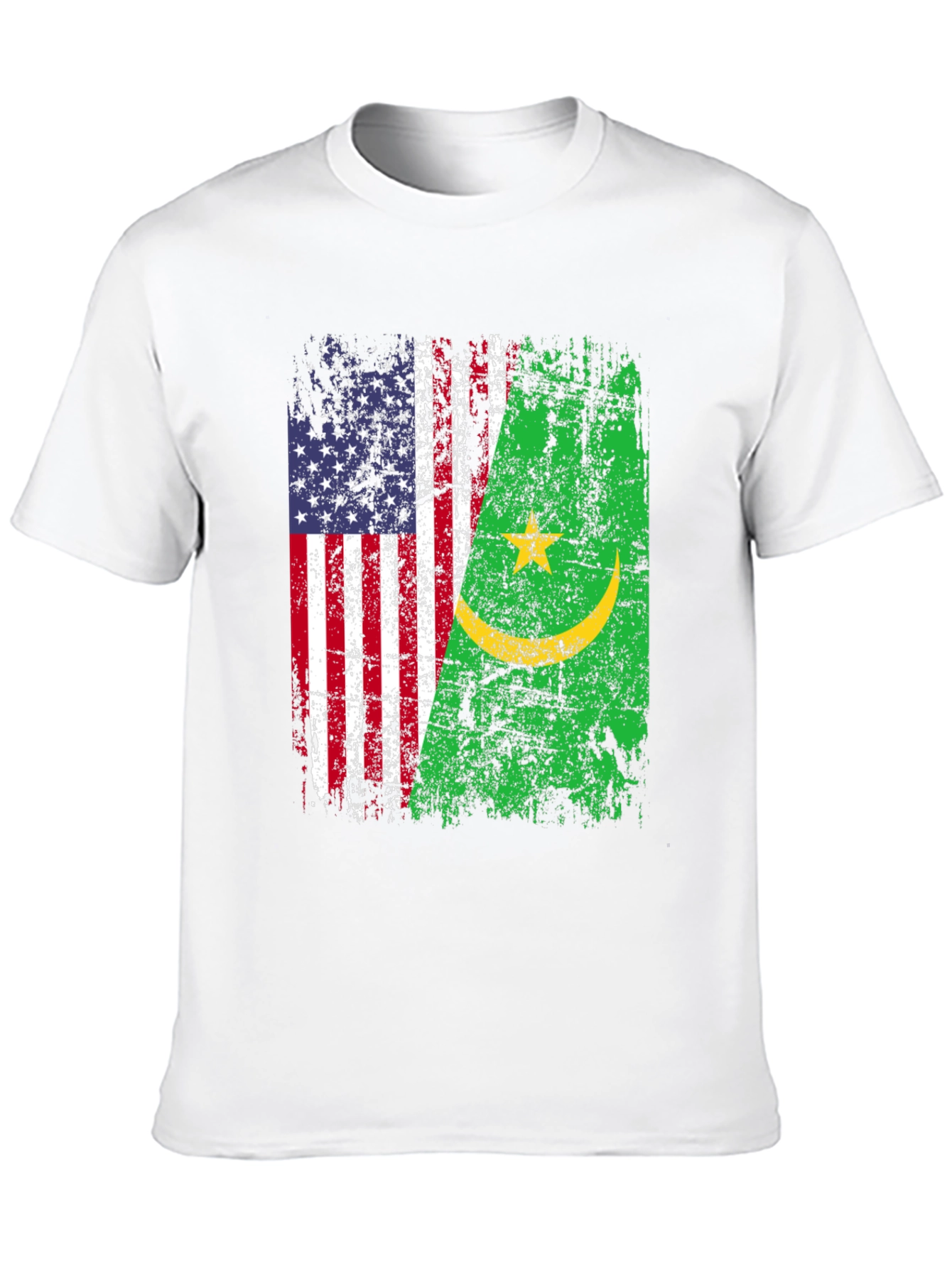 USA Mauritania Flags Graphic T-Shirt