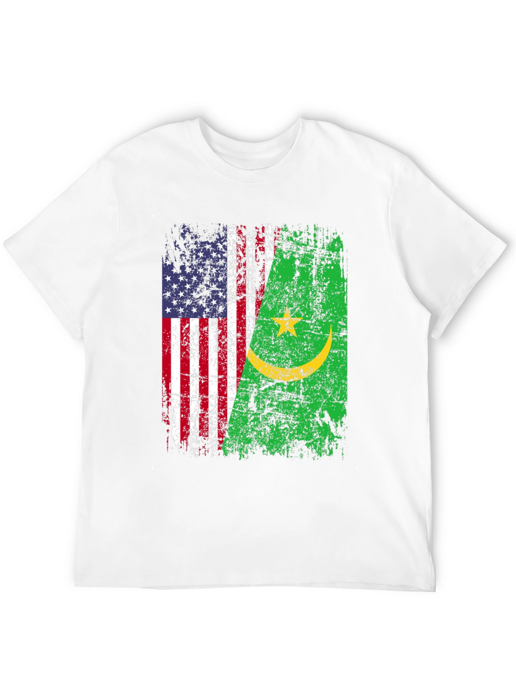 USA Mauritania Flags Graphic T-Shirt