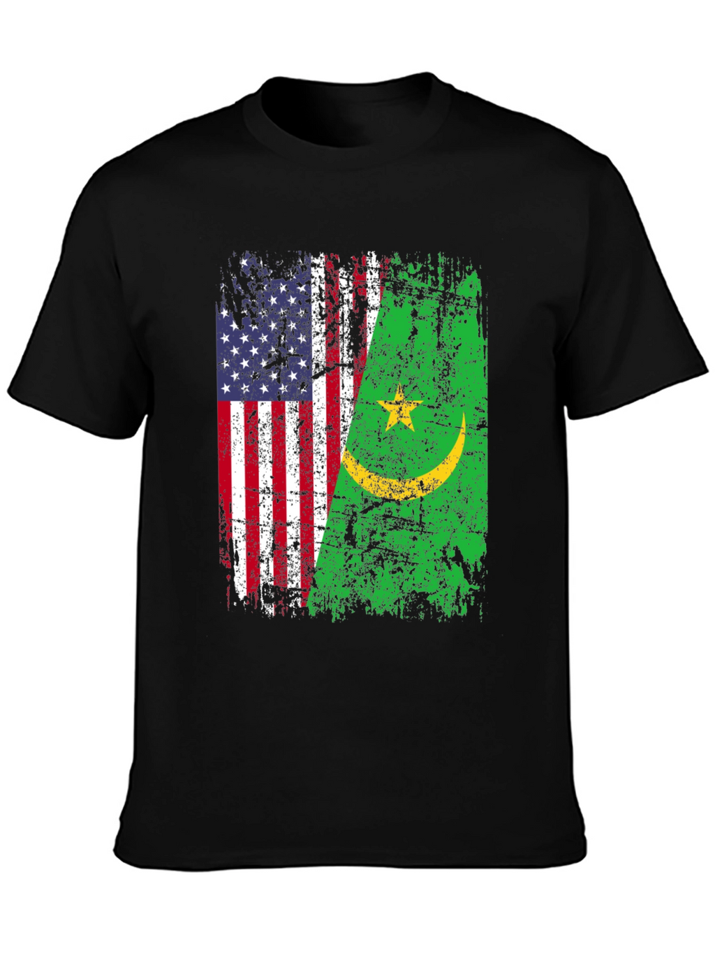 USA Mauritania Flags Graphic T-Shirt
