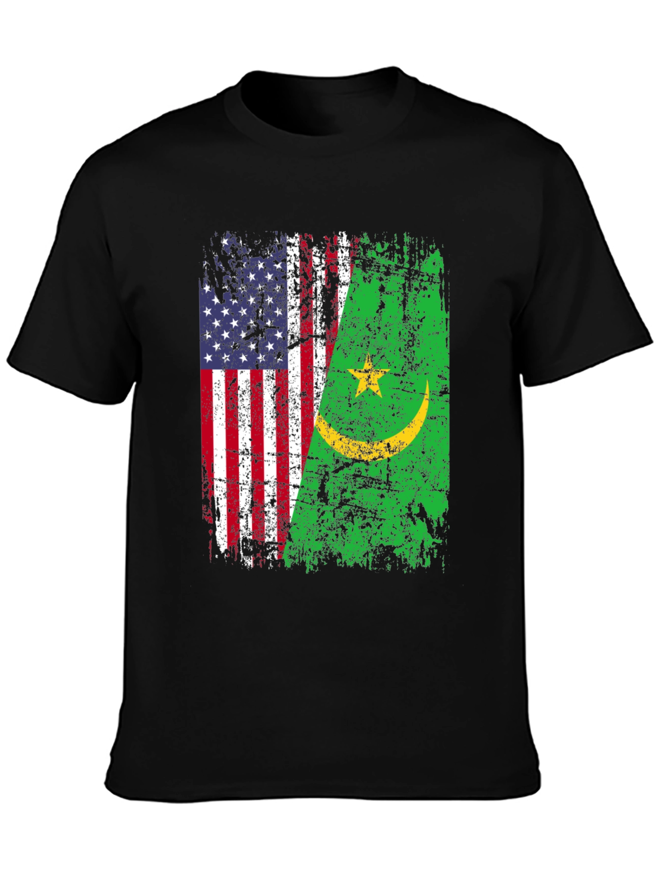 USA Mauritania Flags Graphic T-Shirt
