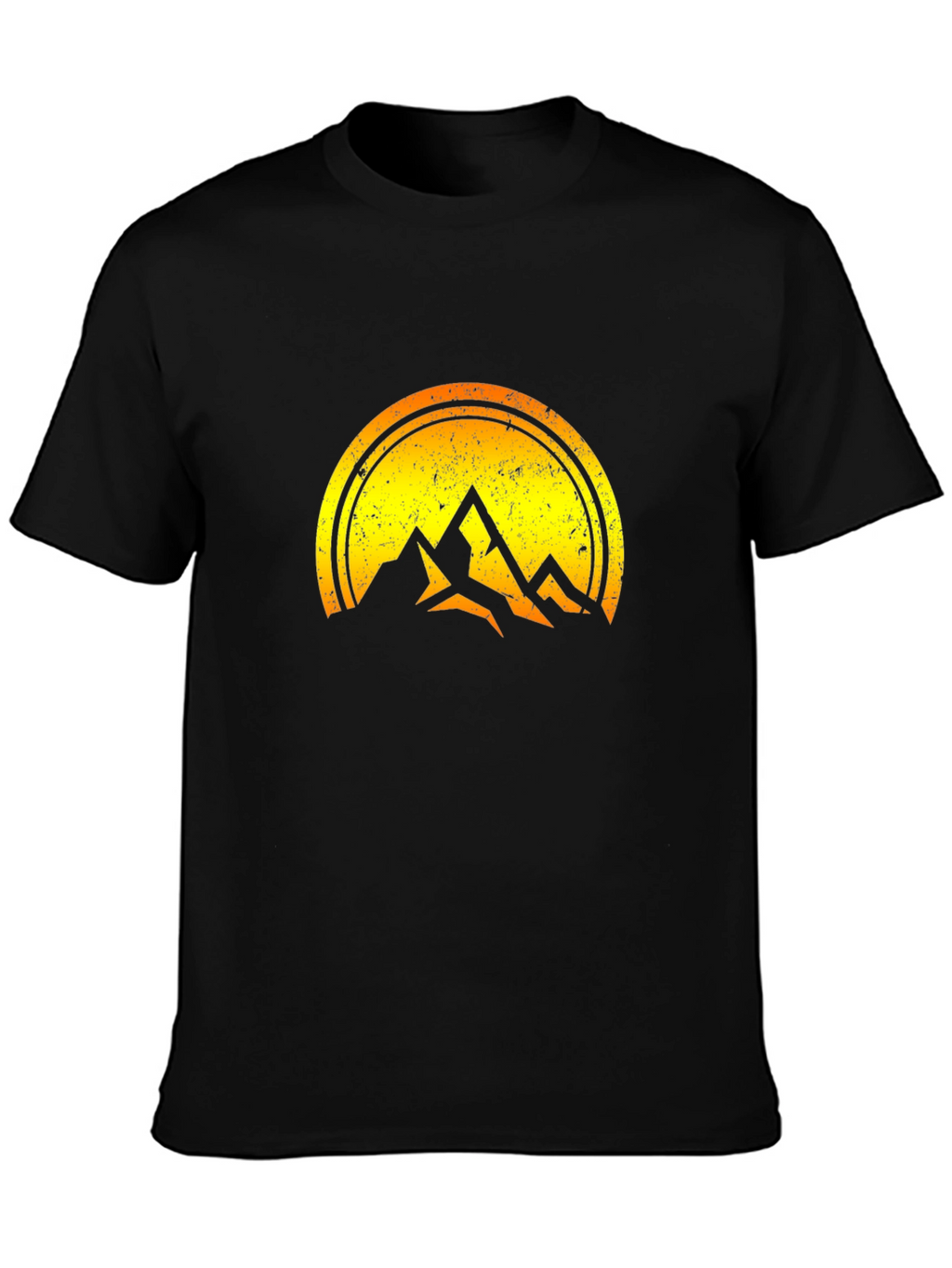 Mountain Sunset Graphic Tee - Black Cotton Blend