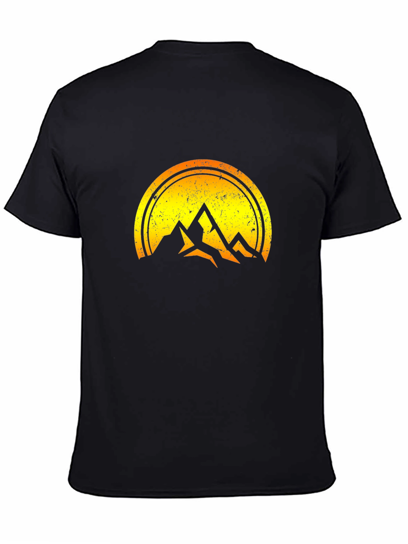 Mountain Sunset Graphic Tee - Black Cotton Blend