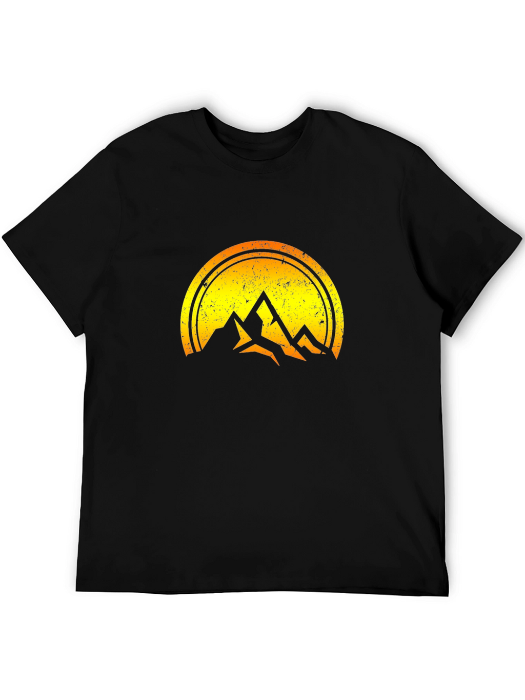 Mountain Sunset Graphic Tee - Black Cotton Blend