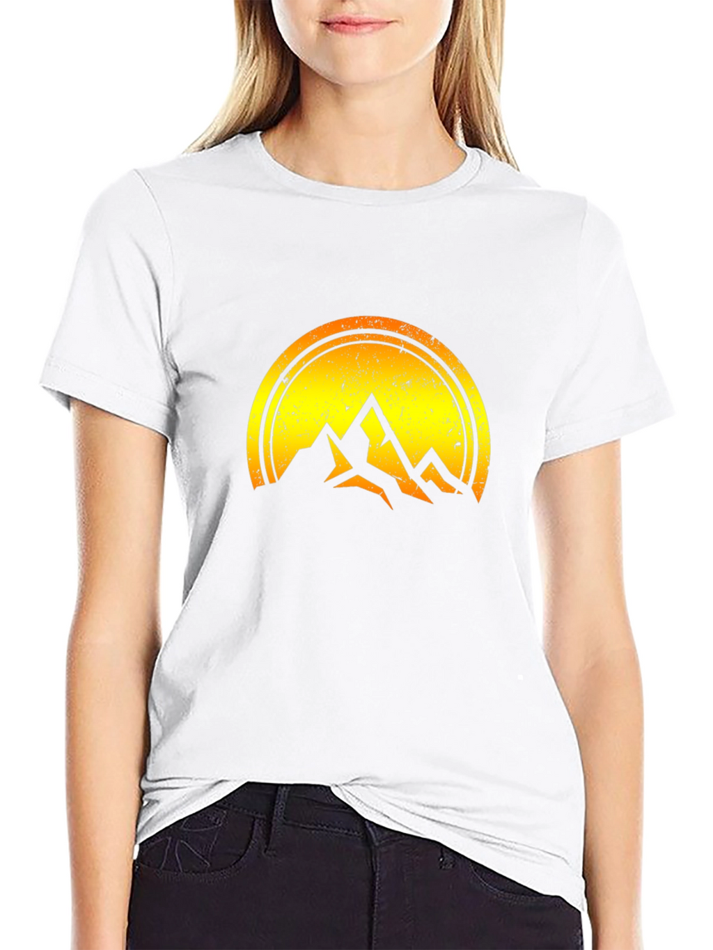 Mountain Sunset Graphic Tee - Black Cotton Blend