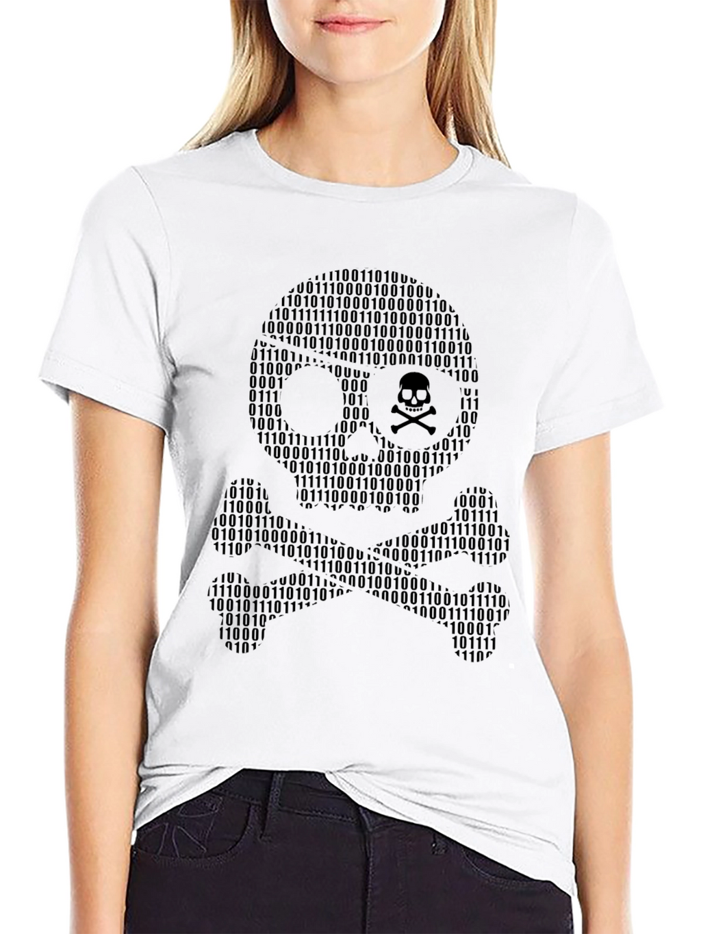 Binary Skull T-Shirt - Hacker Style