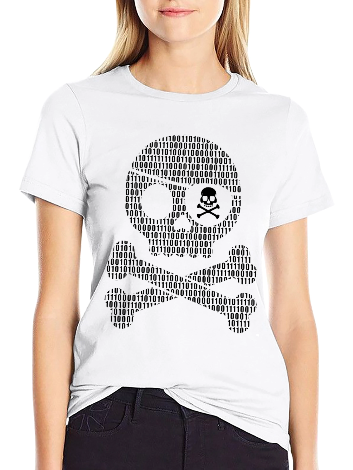 Binary Skull T-Shirt - Hacker Style