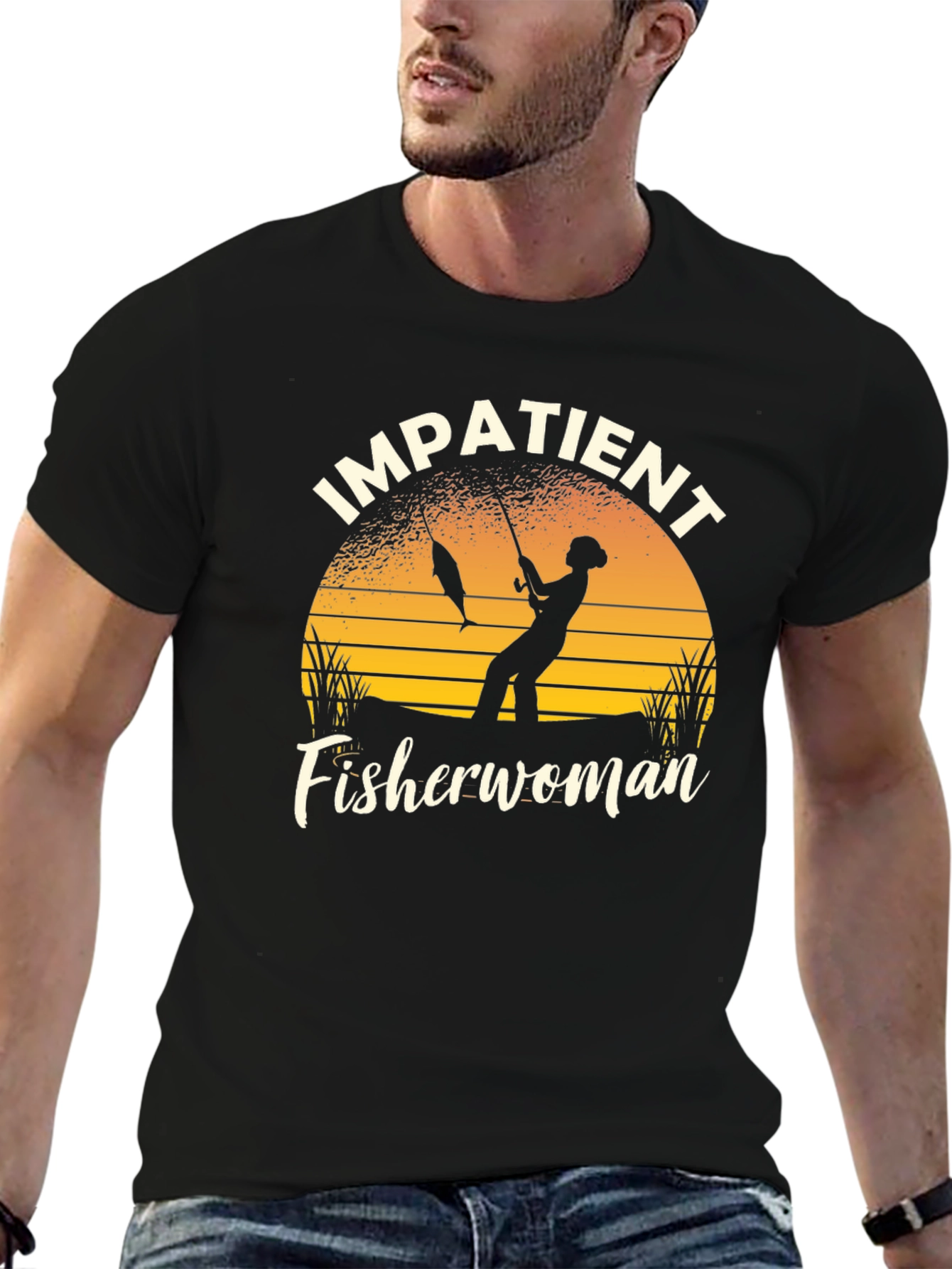 Impatient Fisherwoman Graphic T-Shirt