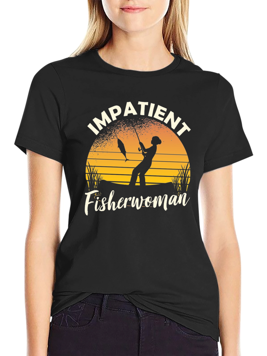 Impatient Fisherwoman Graphic T-Shirt