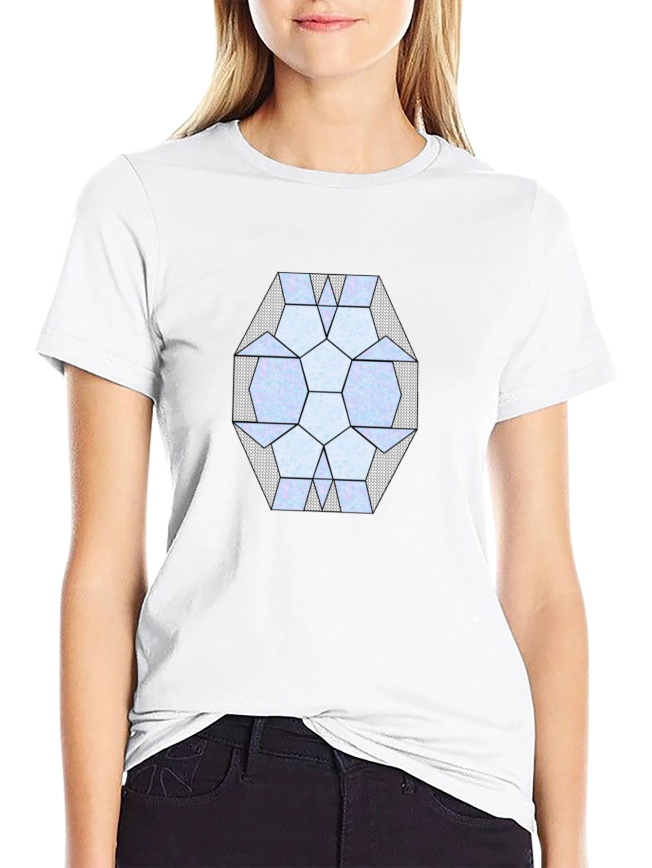 Geometric Pattern Black T-Shirt