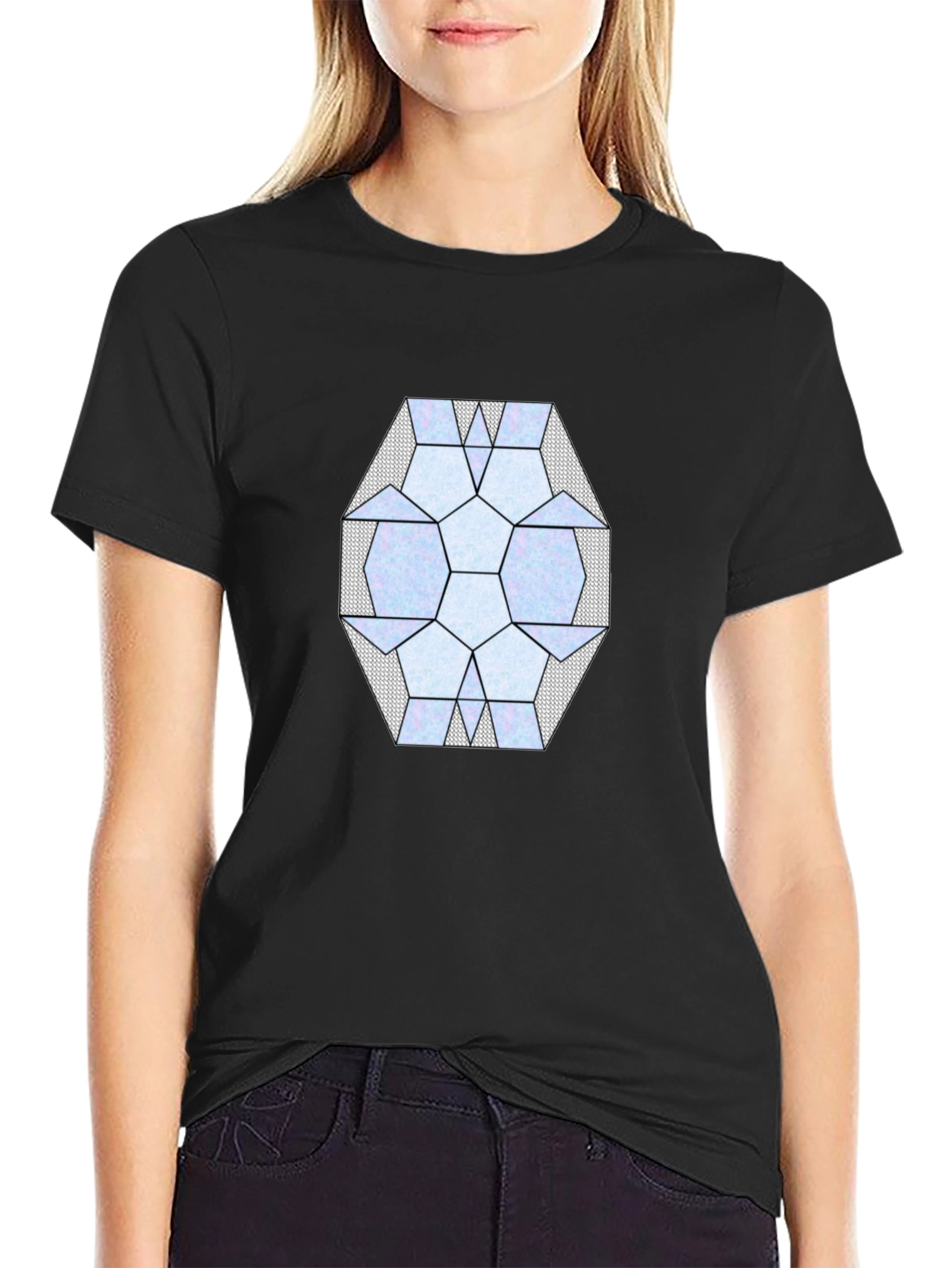Geometric Pattern Black T-Shirt