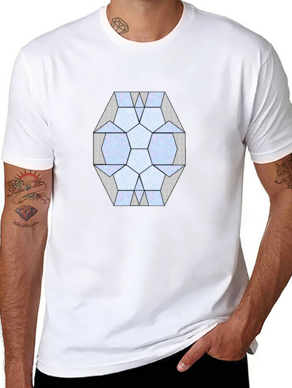 Geometric Pattern Black T-Shirt
