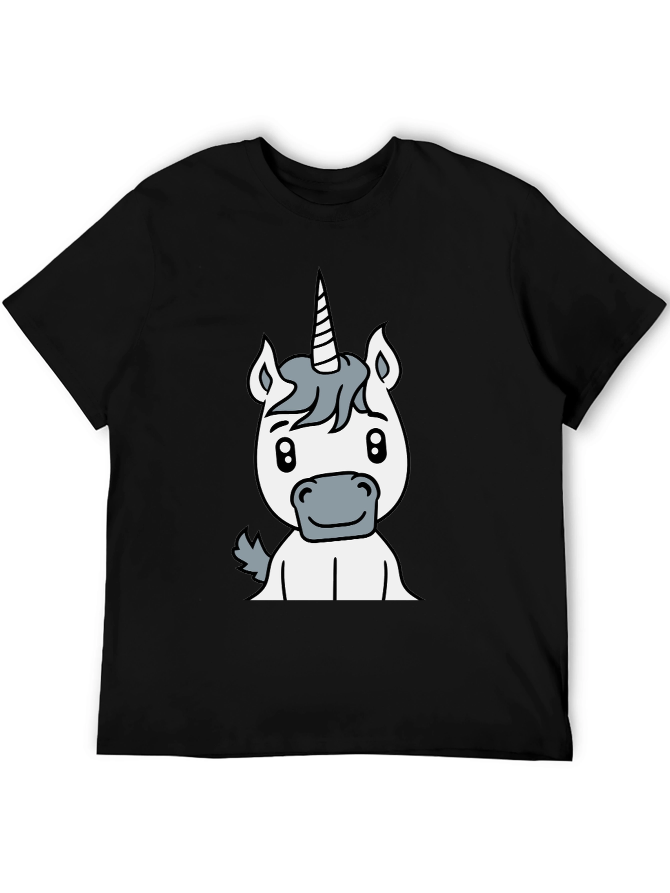 Unicorn Graphic Tee - Black Casual T-Shirt