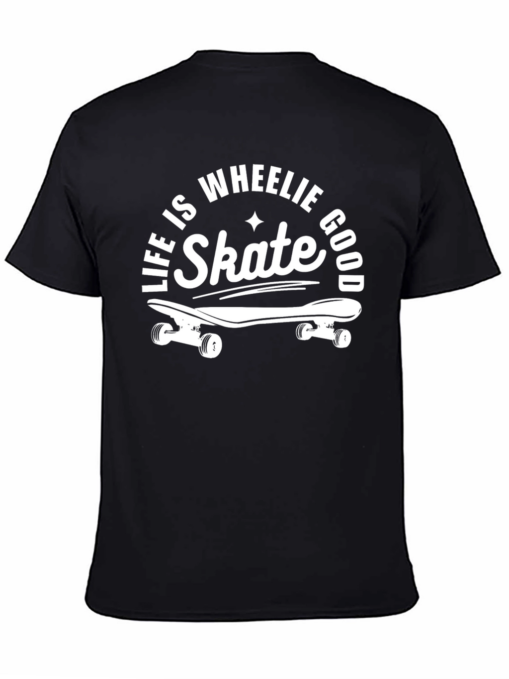 Skate Wheelie Good Black T-Shirt