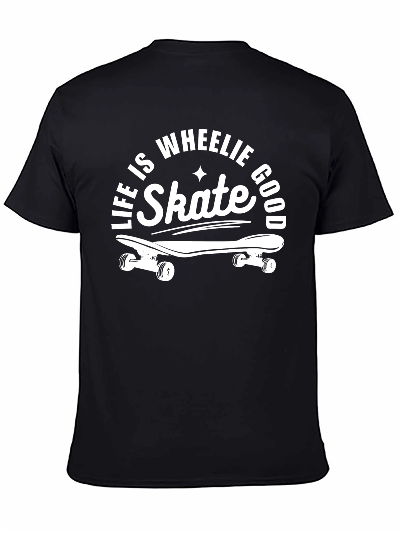 Skate Wheelie Good Black T-Shirt