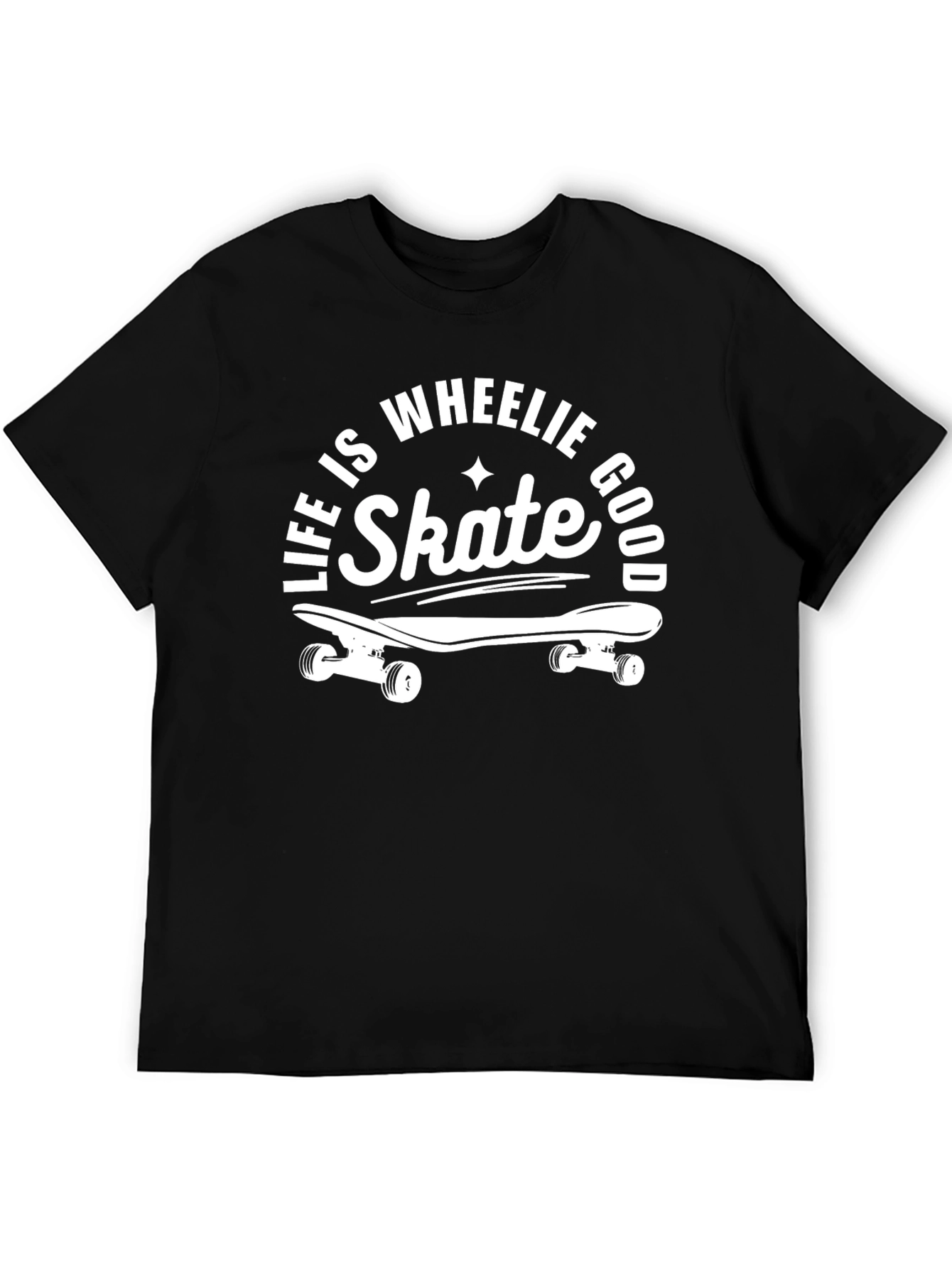 Skate Wheelie Good Black T-Shirt