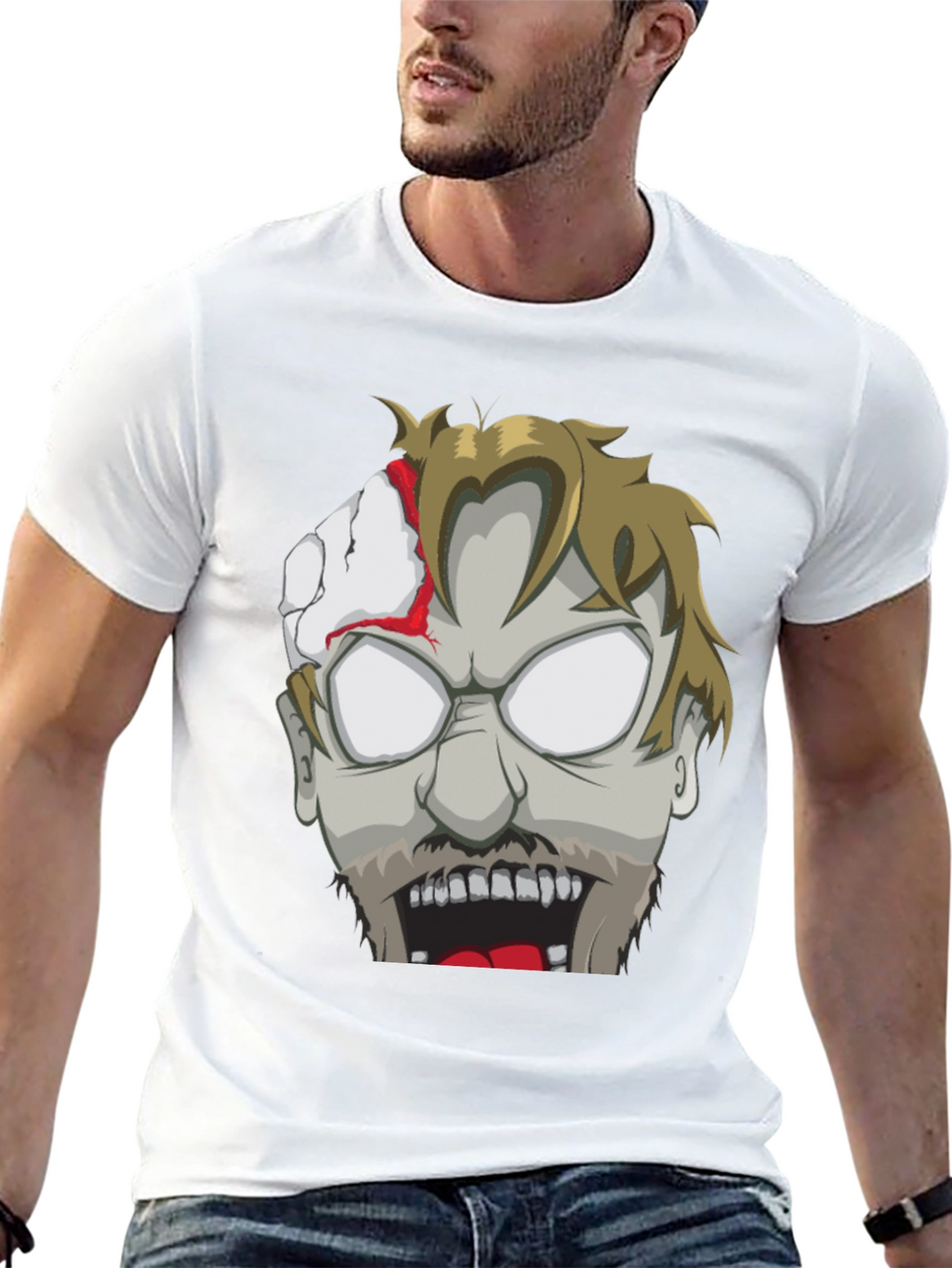 Zombie Face Graphic T-Shirt