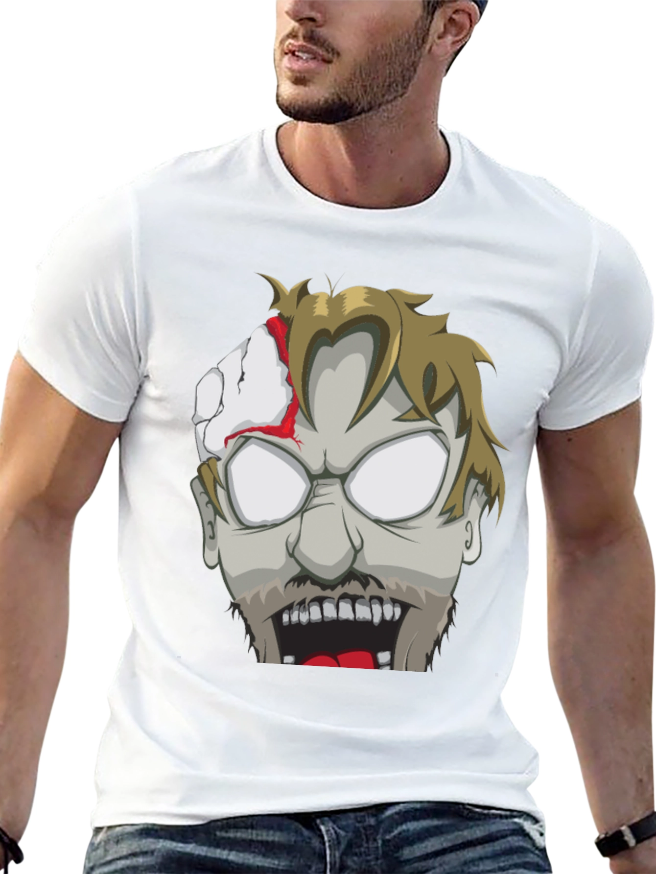 Zombie Face Graphic T-Shirt