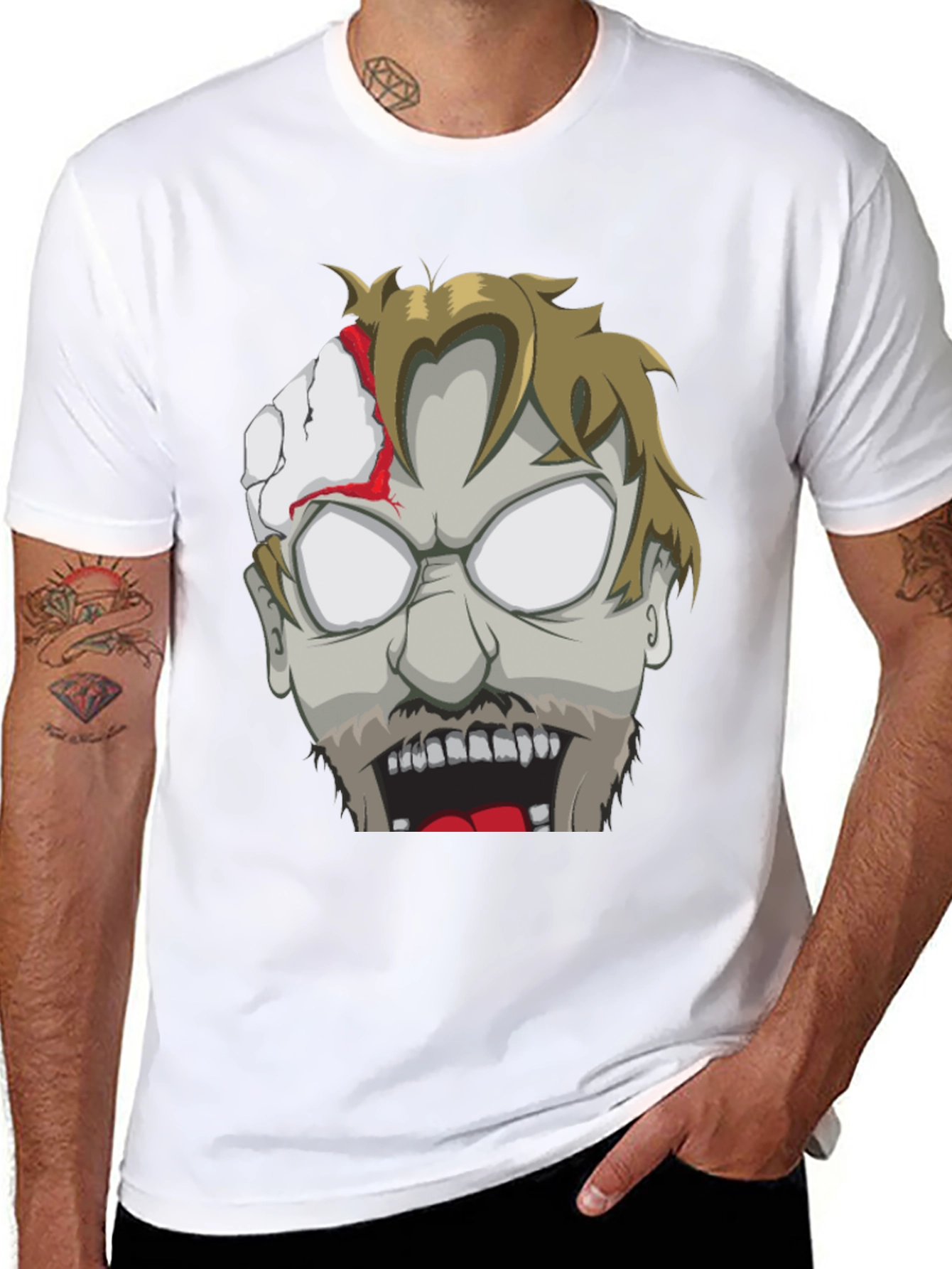 Zombie Face Graphic T-Shirt