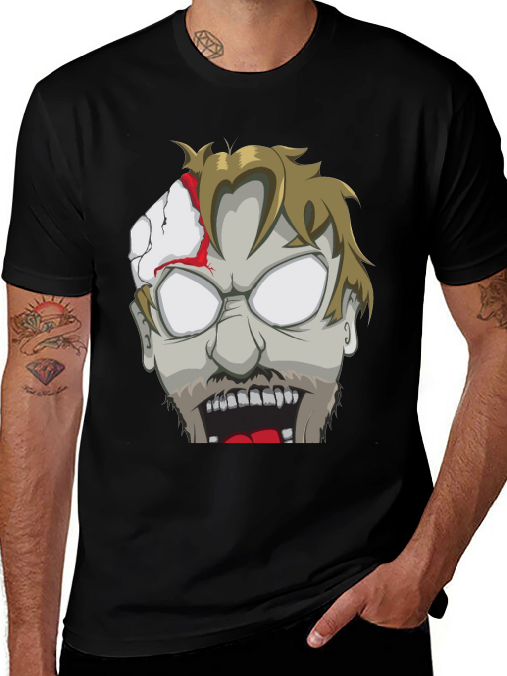 Zombie Face Graphic T-Shirt