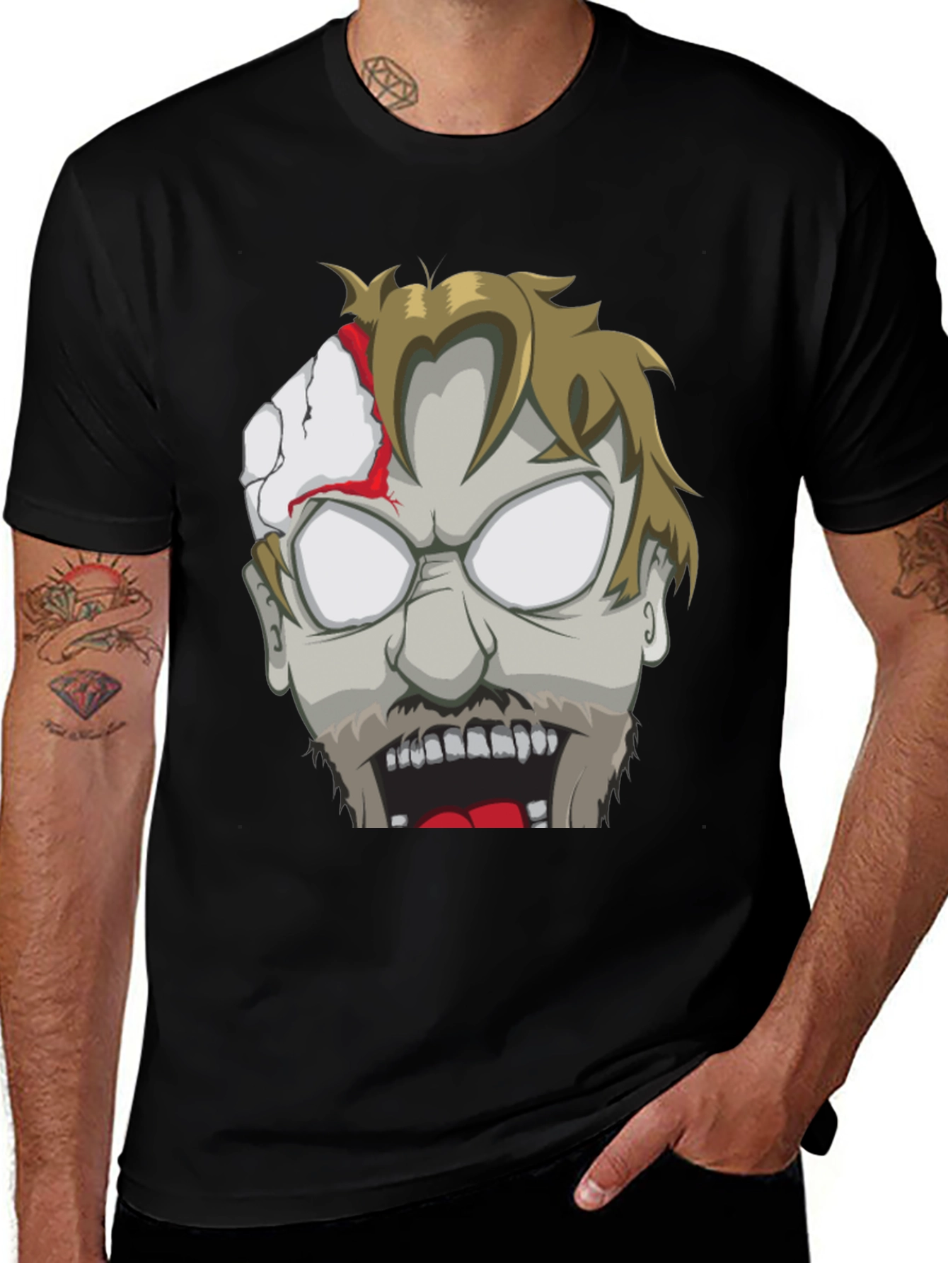 Zombie Face Graphic T-Shirt