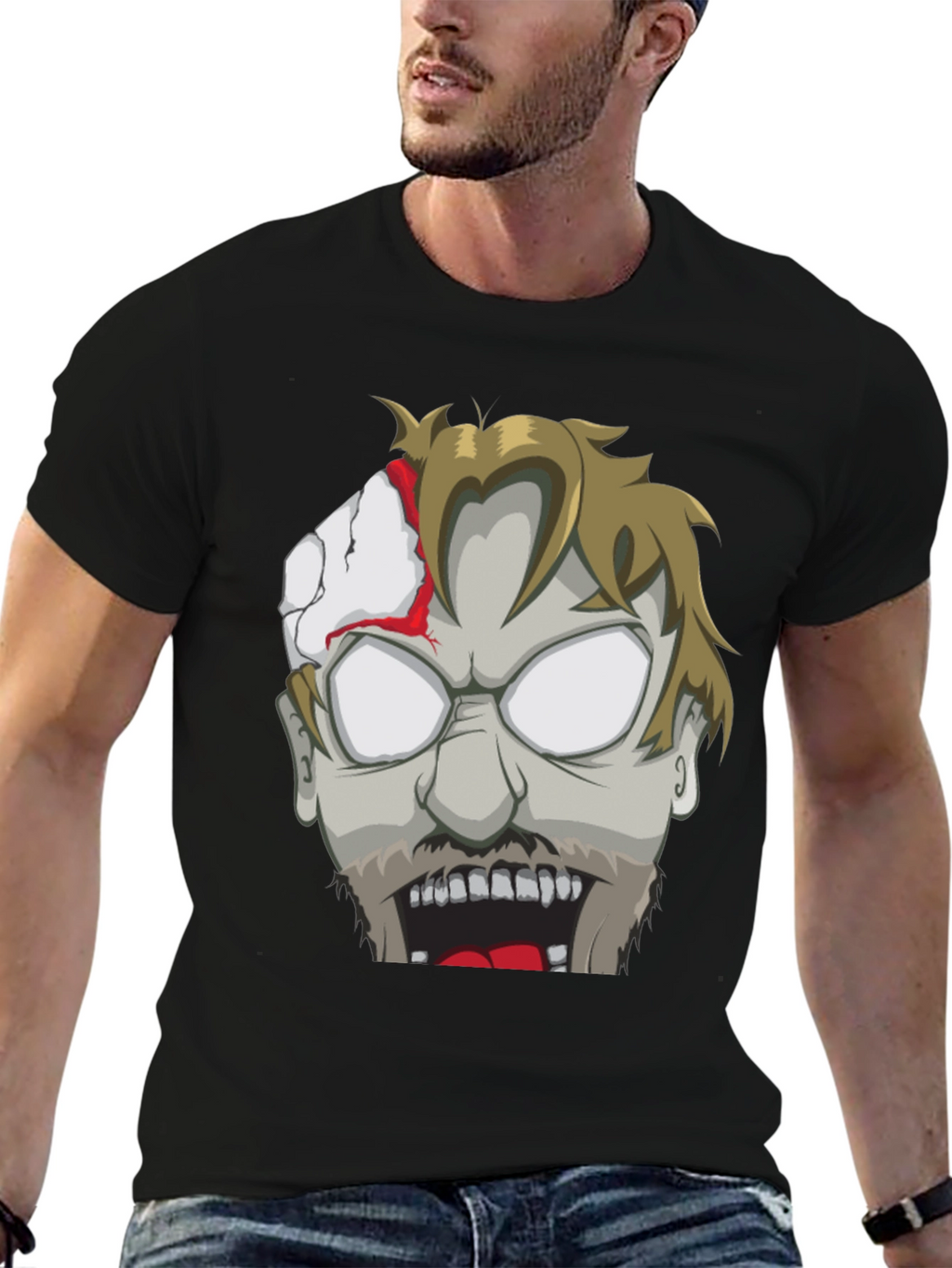 Zombie Face Graphic T-Shirt