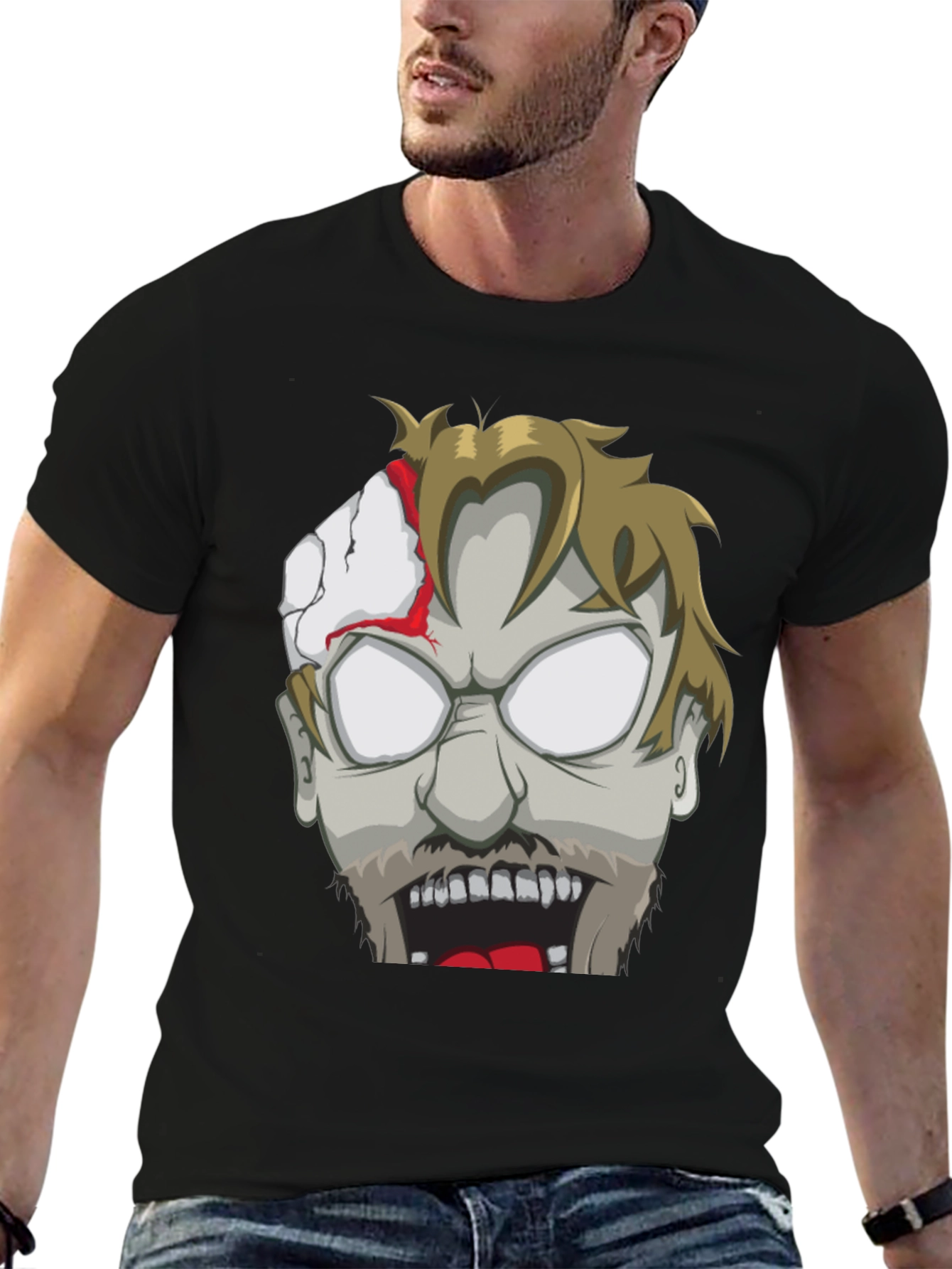 Zombie Face Graphic T-Shirt