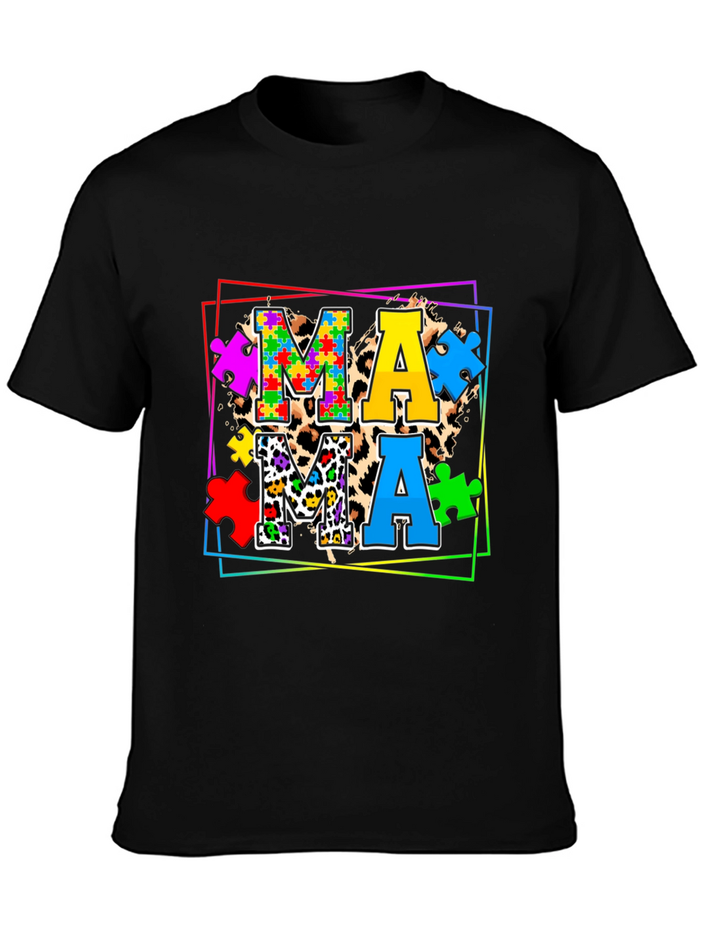 Mama Autism Puzzle Piece T-Shirt