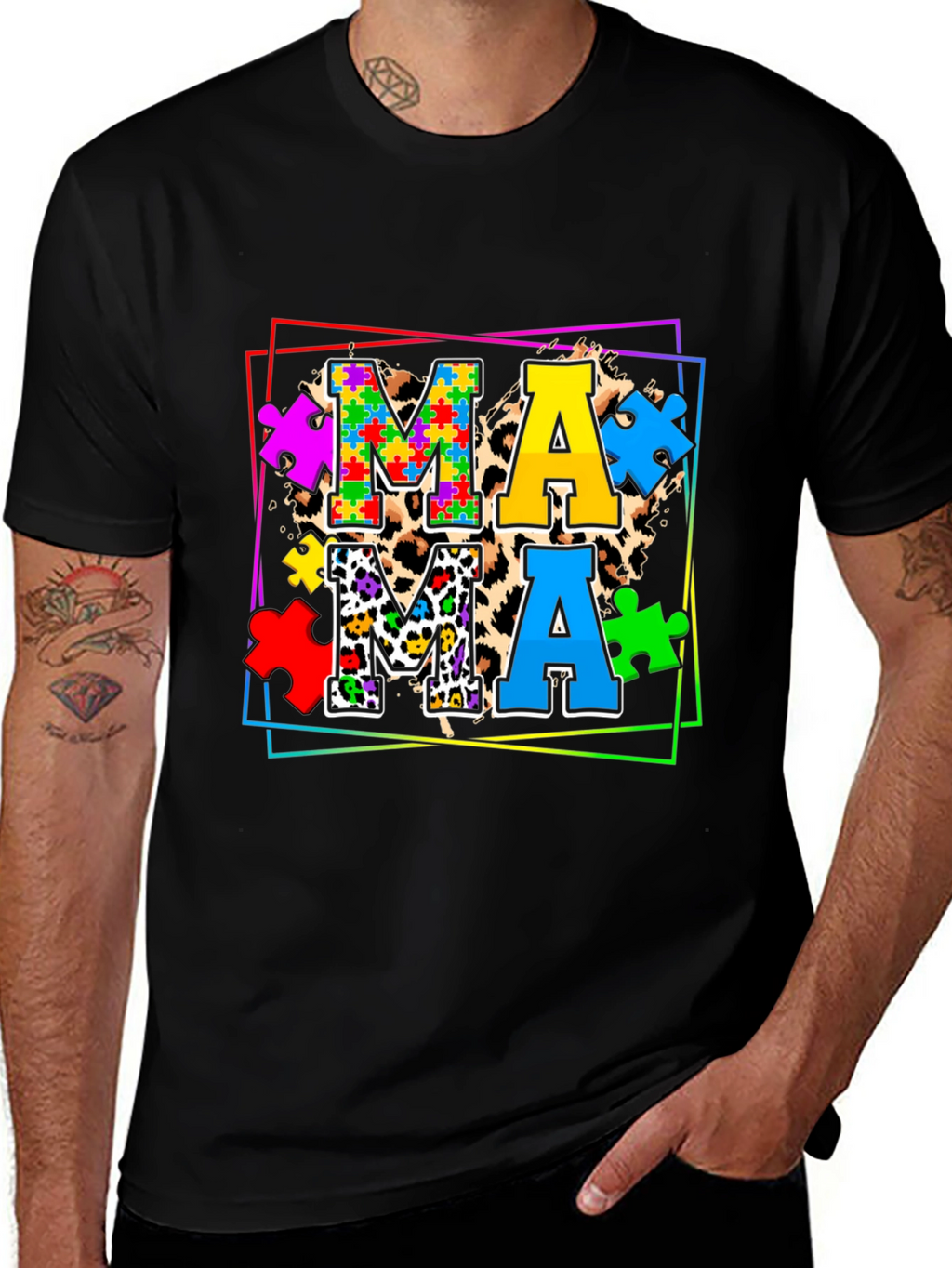 Mama Autism Puzzle Piece T-Shirt