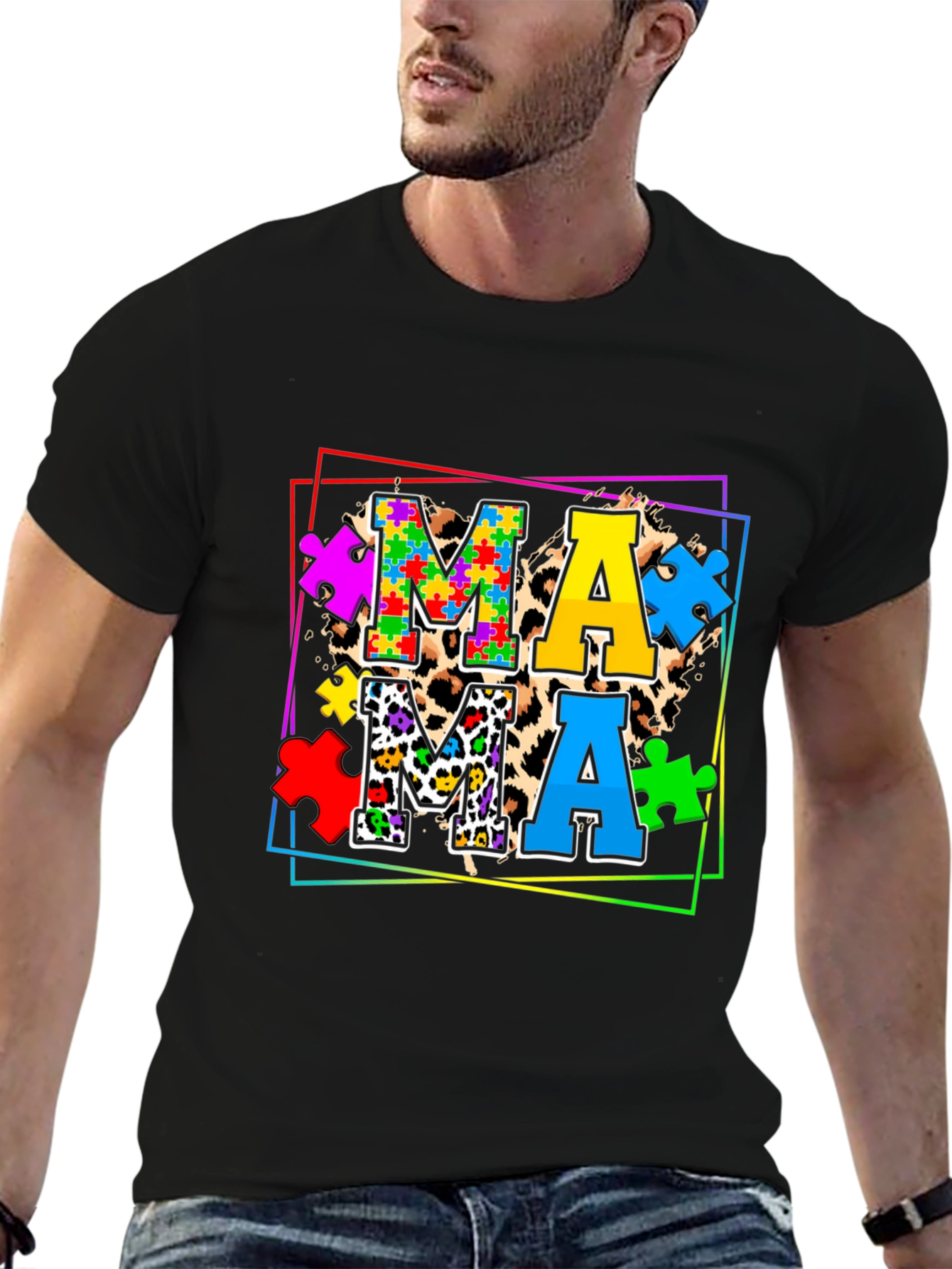 Mama Autism Puzzle Piece T-Shirt