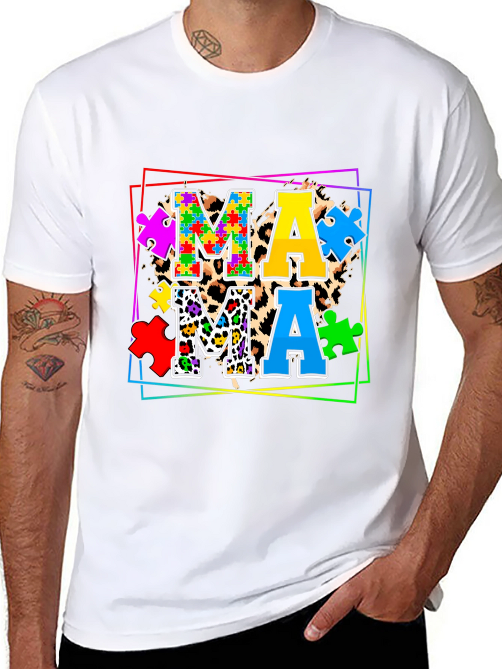 Mama Autism Puzzle Piece T-Shirt