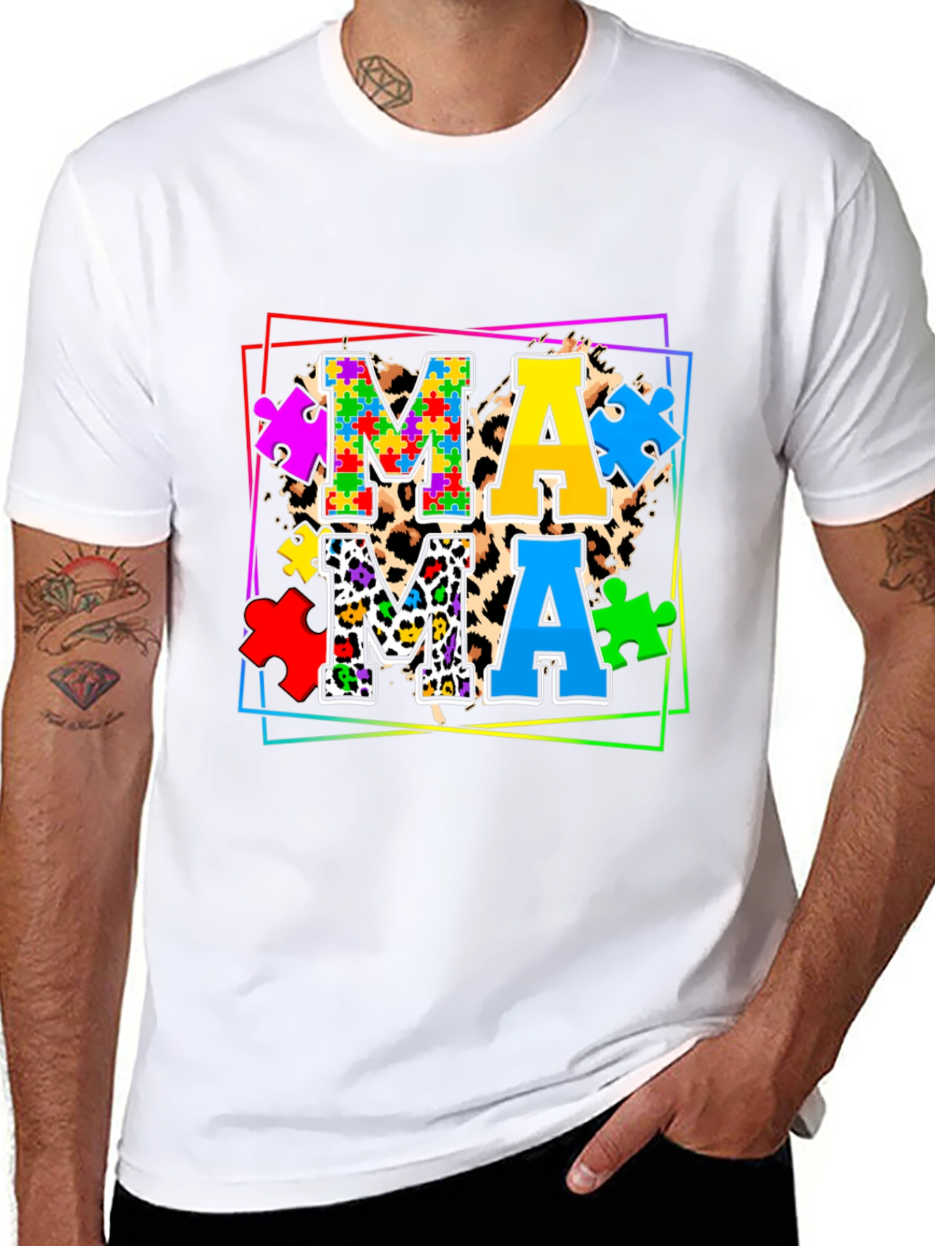 Mama Autism Puzzle Piece T-Shirt